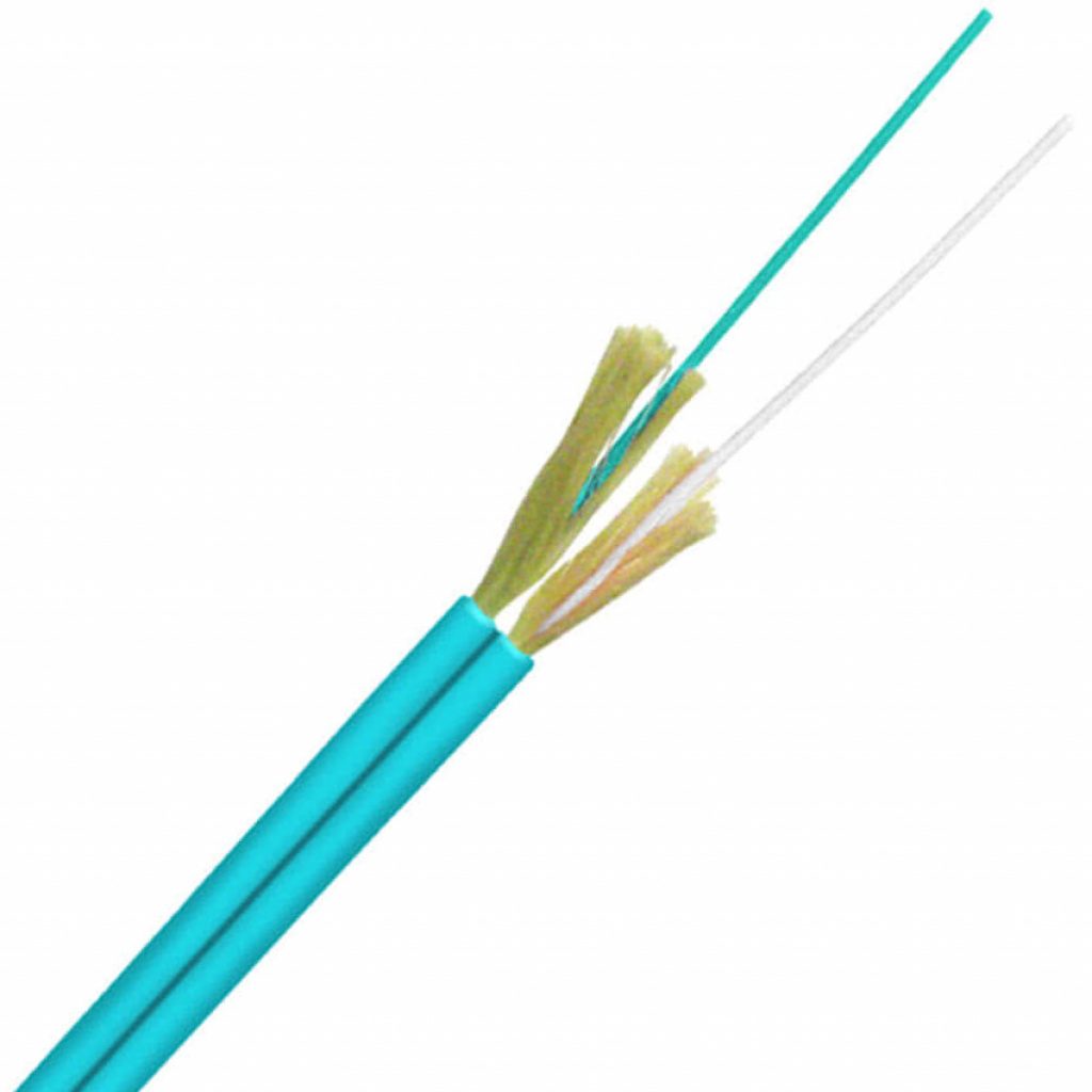 Metro De Cable Fibra Óptica Duplex Multimodo OM3 2,0x4,1mm Aqua