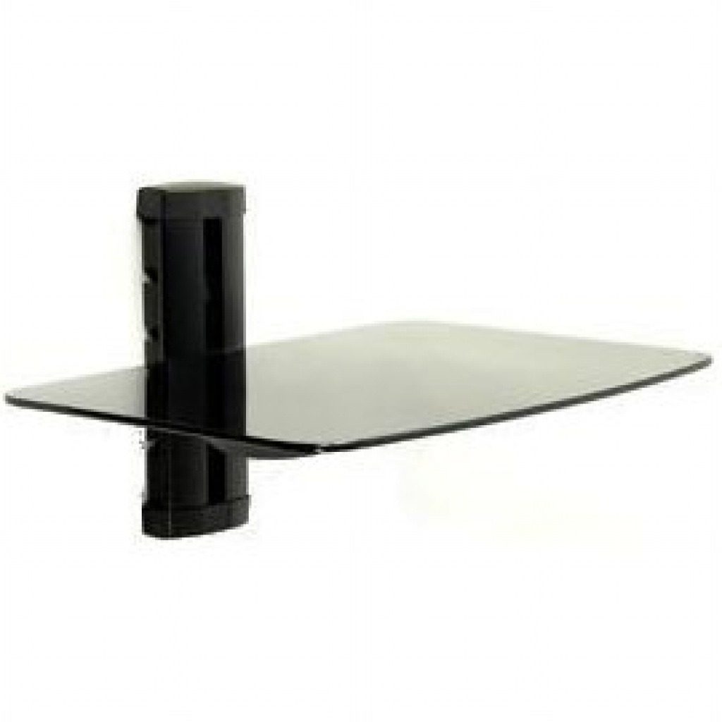 Soporte De Pared Para DVD/Canalera Con Estante De Vidrio 10Kg