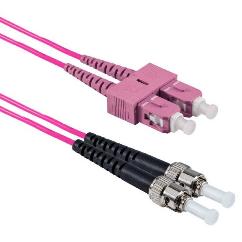 Patch Cord Fibra Óptica Multimodo OM4 Duplex ST/SC 2m LSZH